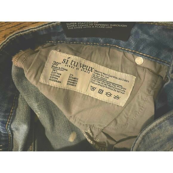 Si Tu Veux Superstack Arthur Jean Indigo Bleach Size 30 - Picture 4 of 4